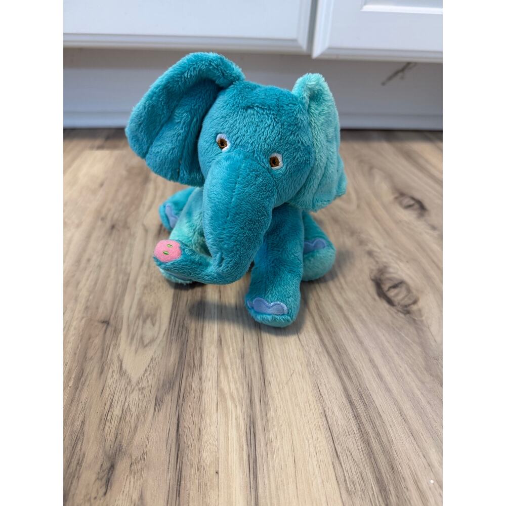 2007 The World of Eric Carle Plush 13” Teal Blue Green Floppy Elephant